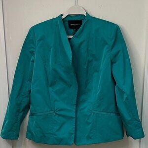 LAFAYETTE 148 Aqua Green Sateen Jacket 14 $498 NWT!